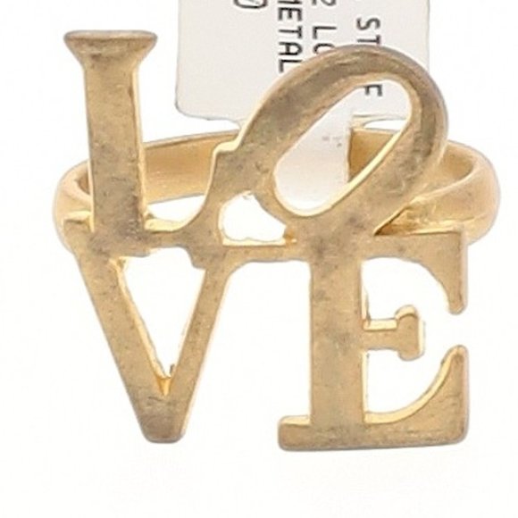 Handcrafted Jewelry - Last One! LOVE RING 7.5 Brushed Gold color…